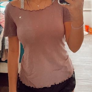 Flowy Lettuce Trim Tee